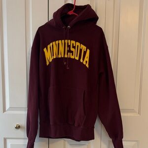 Minnesota Maroon Hoodie with Yellow Lettering